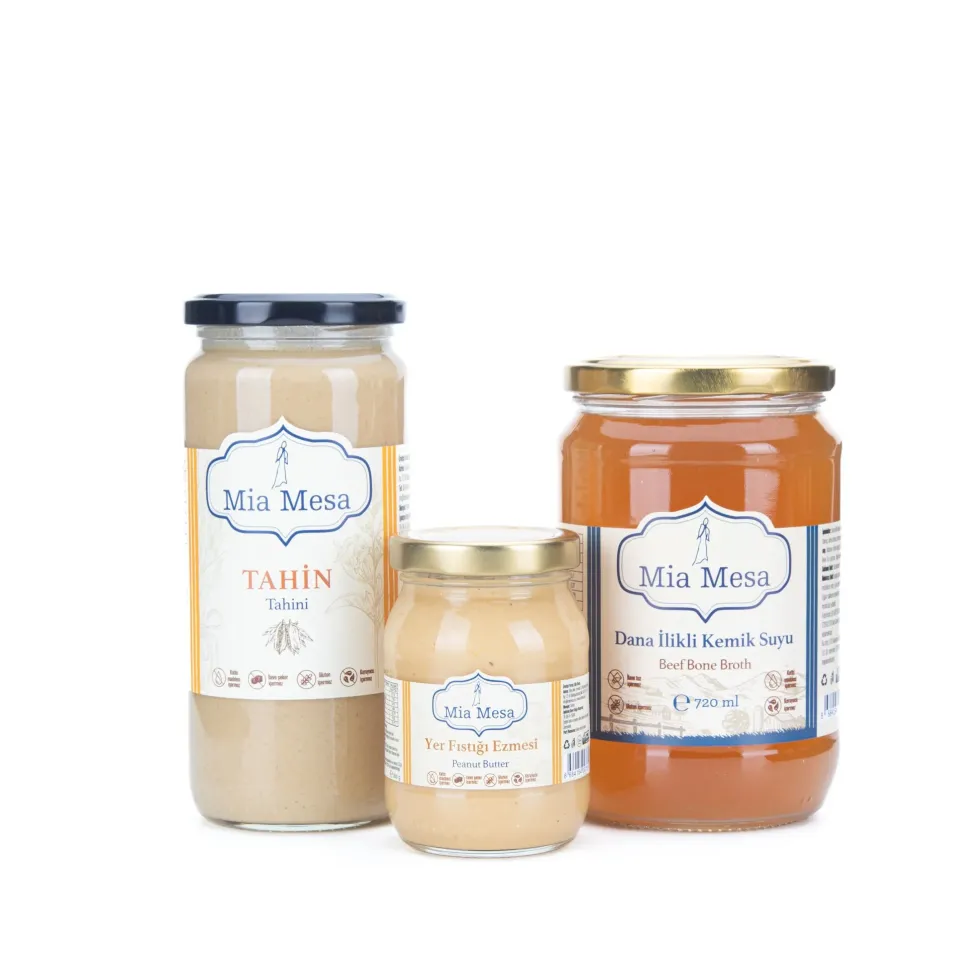 3 Silahşörler ( 720 ml dana ilikli kemik suyu ,475g tahin ,180 g yer fıstığı ezmesi )