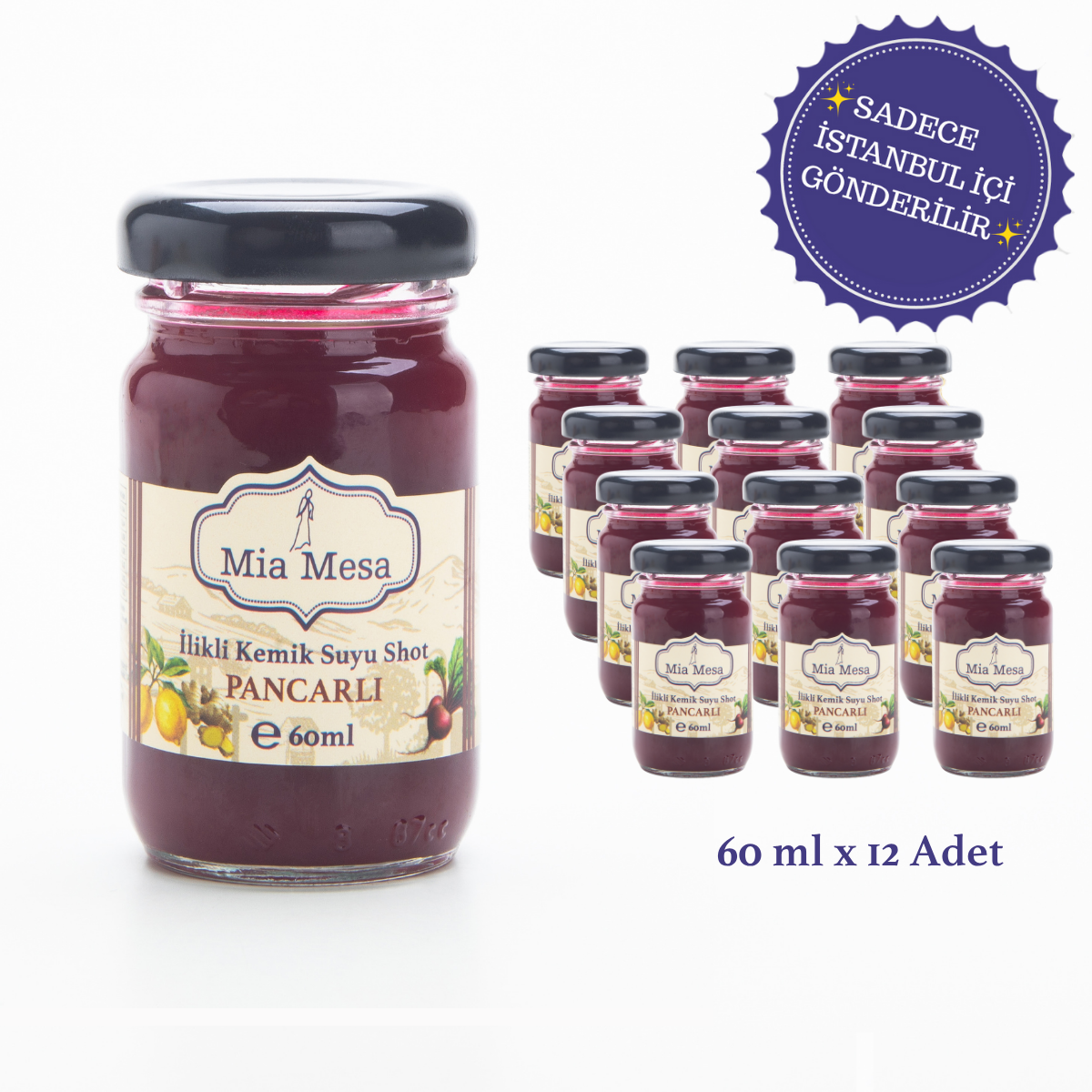 İlikli Kemik Suyuna Pancarlı Shot Seti 12*60 ml