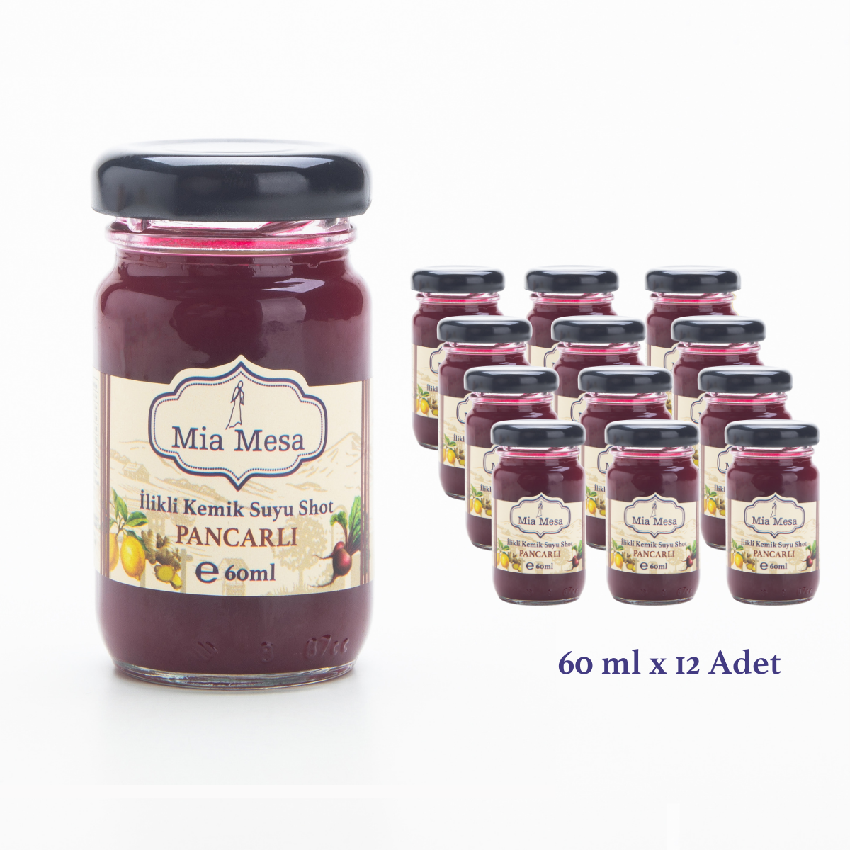 İlikli Kemik Suyuna Pancarlı Shot Seti 12*60 ml