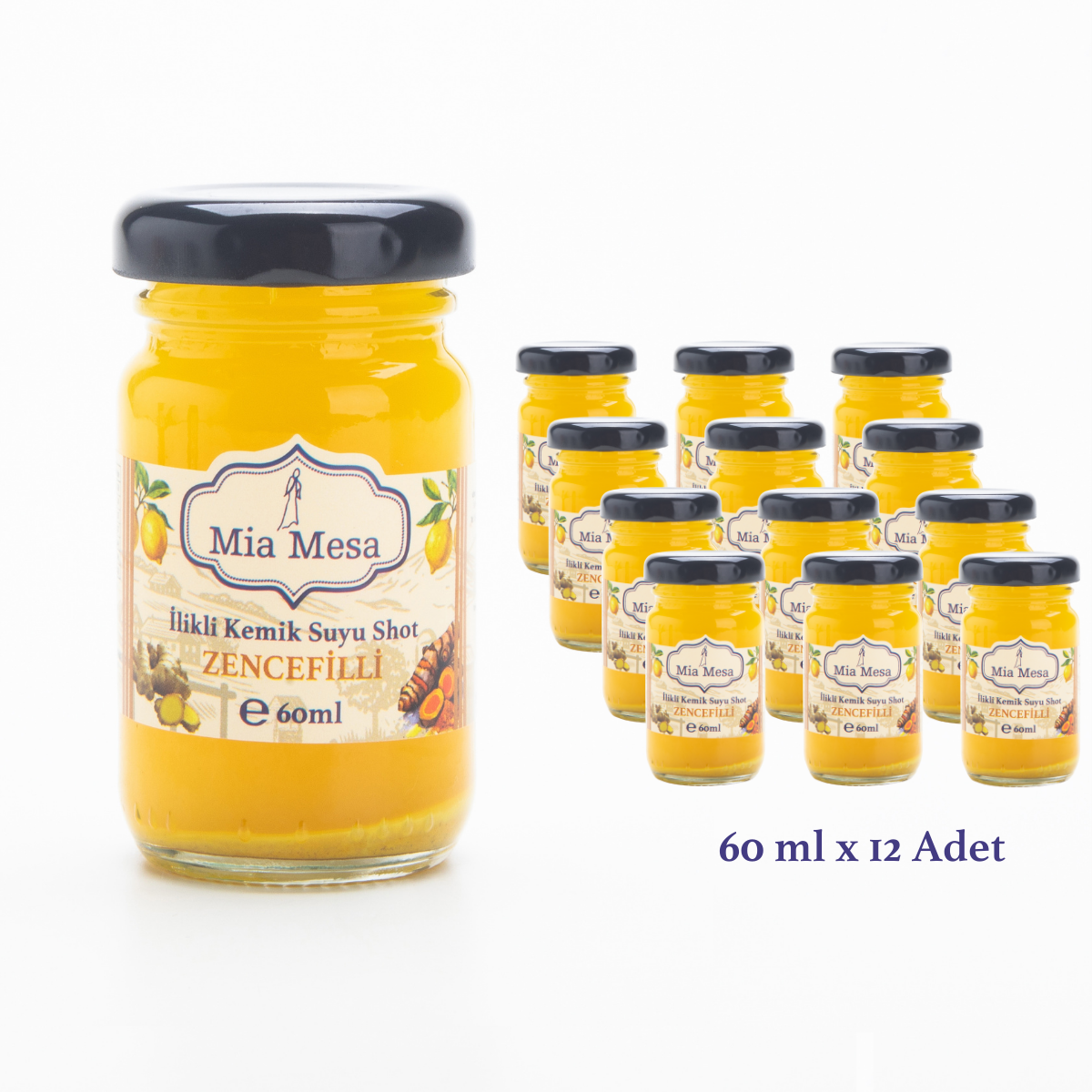 İlikli Kemik Suyuna Zencefilli Shot Seti 12*60 ml