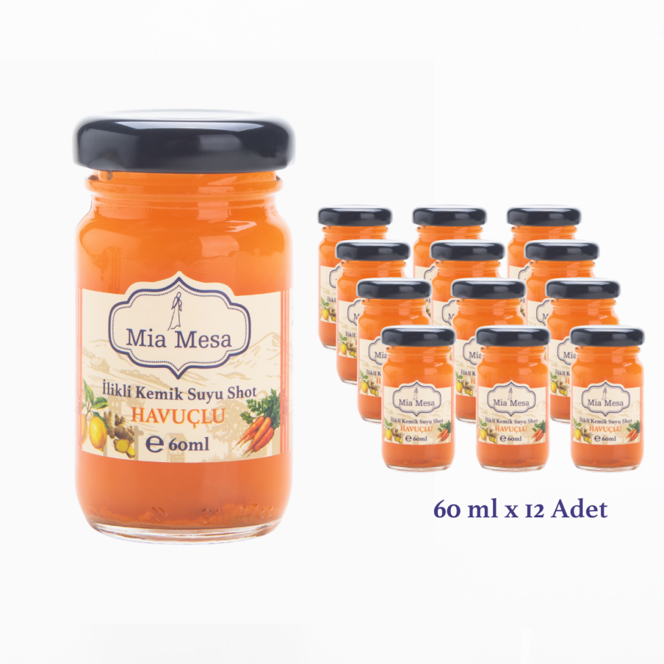 İlikli Kemik Suyuna Havuçlu Shot Seti 12*60 ml