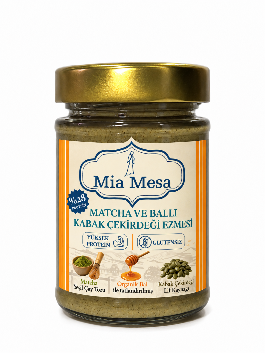 Matcha ve Ballı Kabak Çekirdeği Ezmesi 200 g