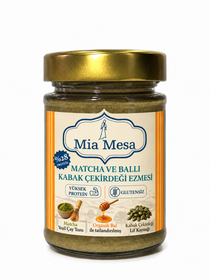 Matcha ve Ballı Kabak Çekirdeği Ezmesi 200 g